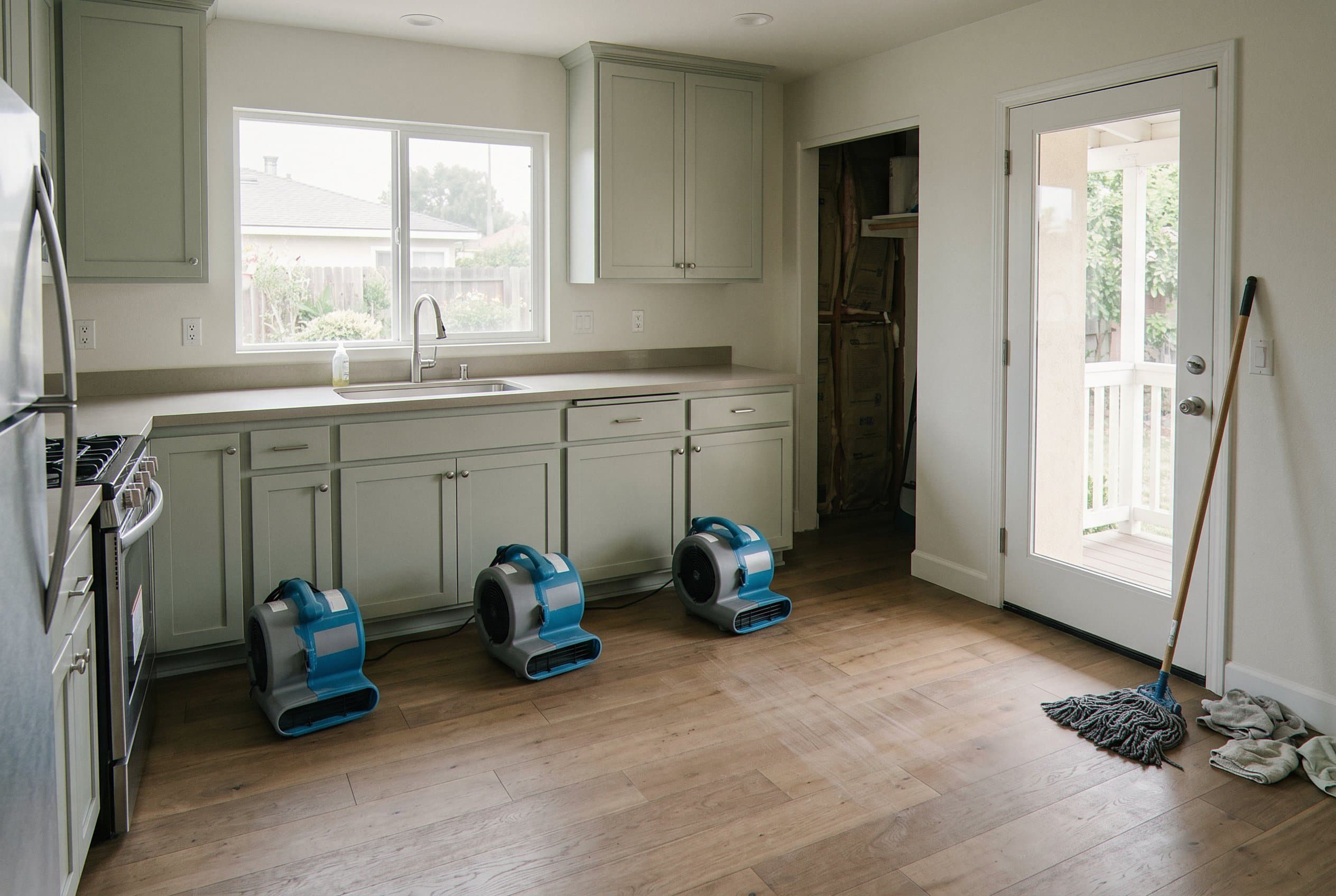 Dry clear floors after pumping