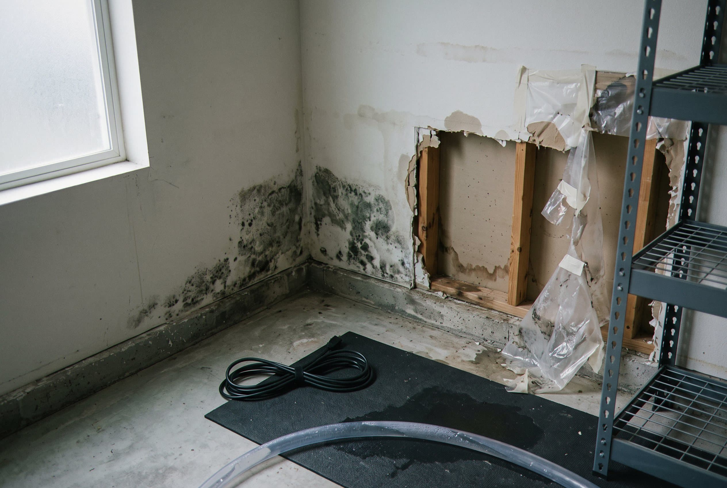 Visible black mold on surface