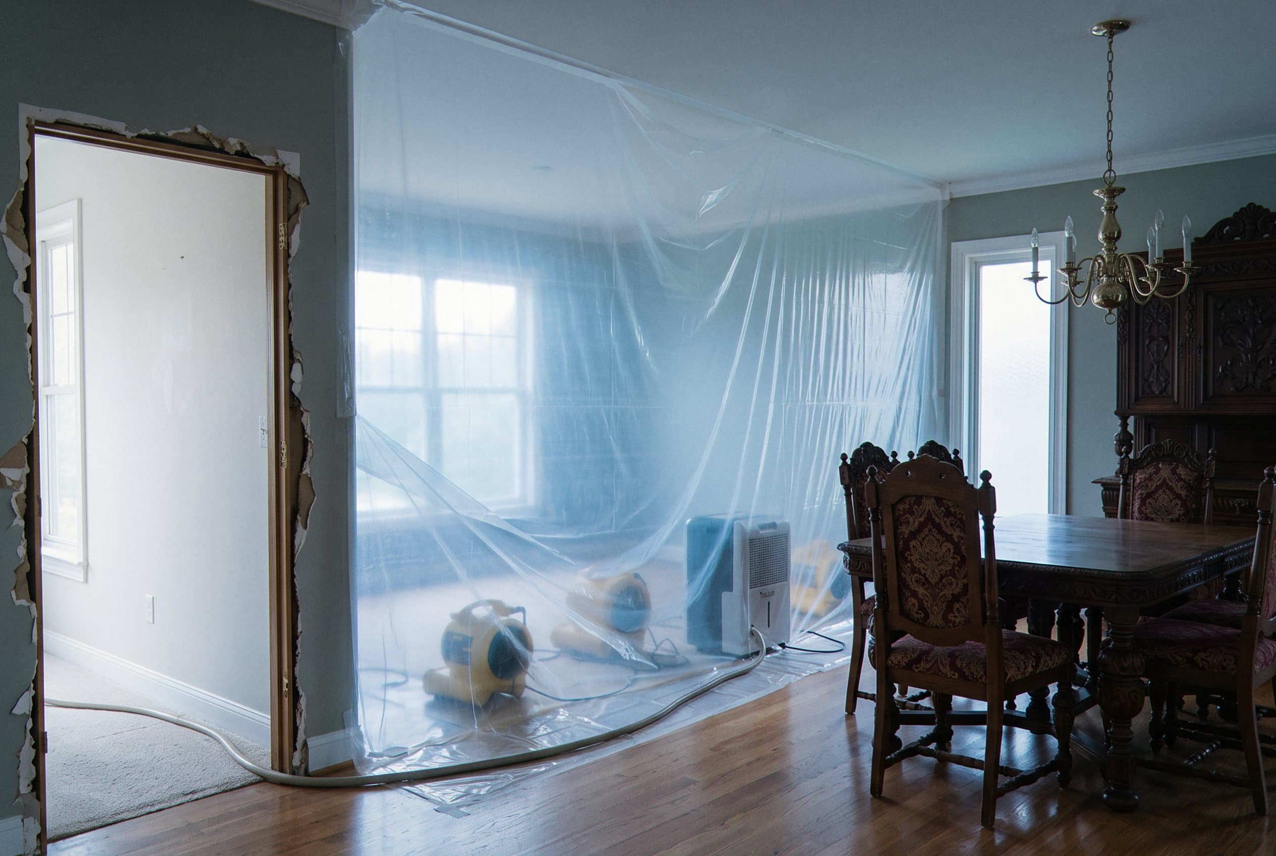 Dehumidifier unit removing moisture from air